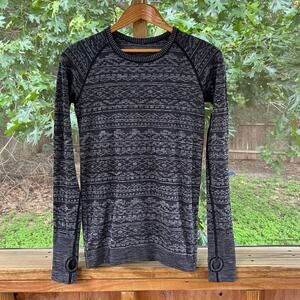 Lululemon Women's Rest Less Pullover Knit Top Heathered Black Size S